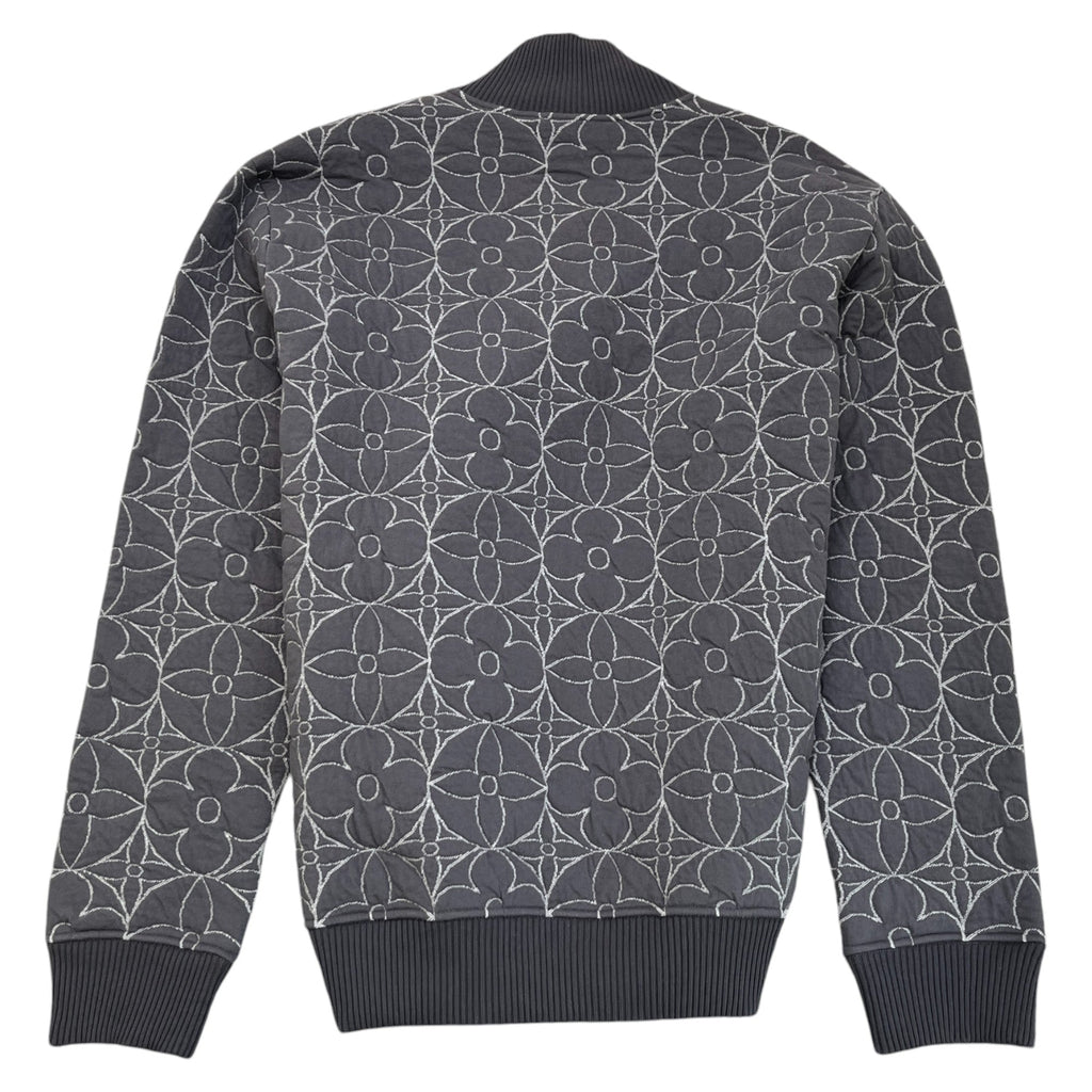 Men's Zip Through Monogram Flower Jacket Grey Size IT 54 / XXL