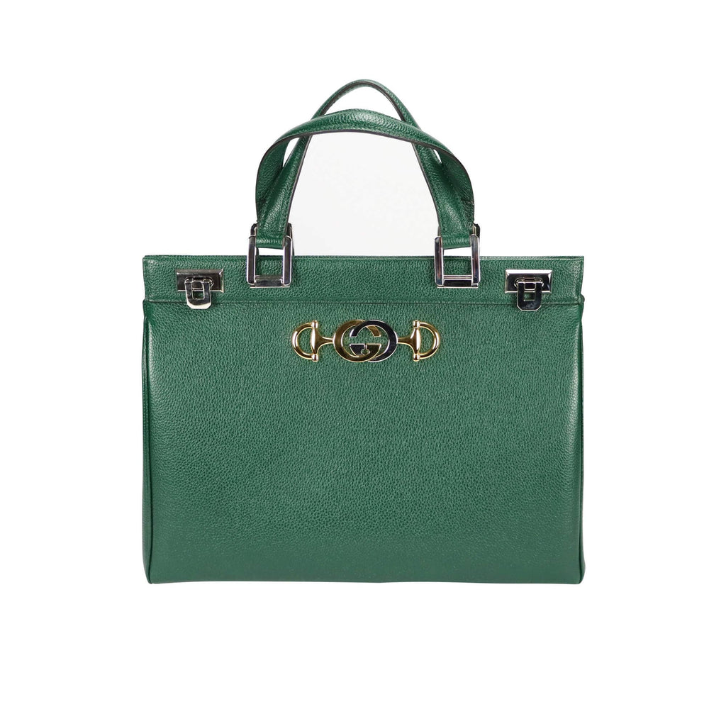 Gucci Zumi Handbag Dark Green Grained Leather