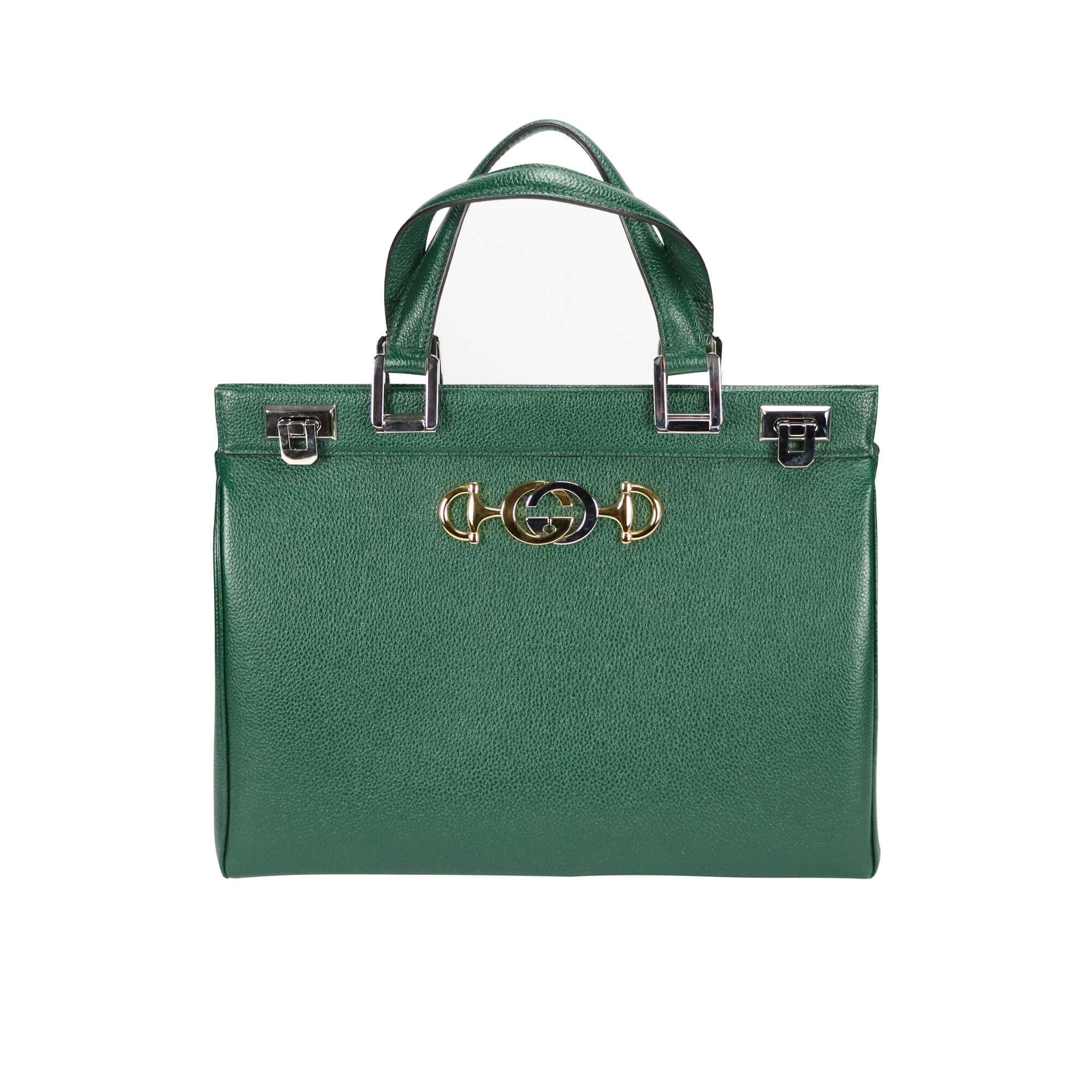 Gucci Zumi Handbag Dark Green Grained Leather