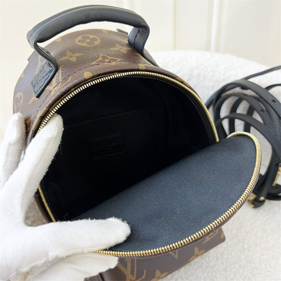 LV Mini Palm Springs Backpack in Monogram Canvas GHW