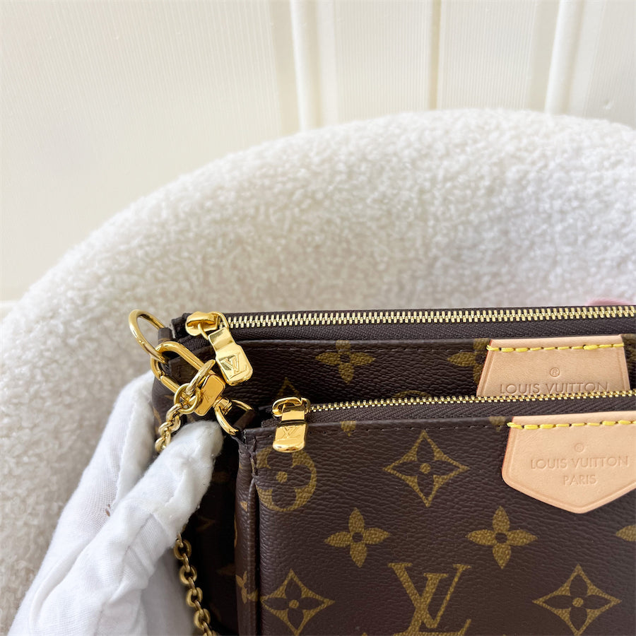 LV Multi Pochette Accessoires MPA in Monogram Canvas, Pink Strap and GHW