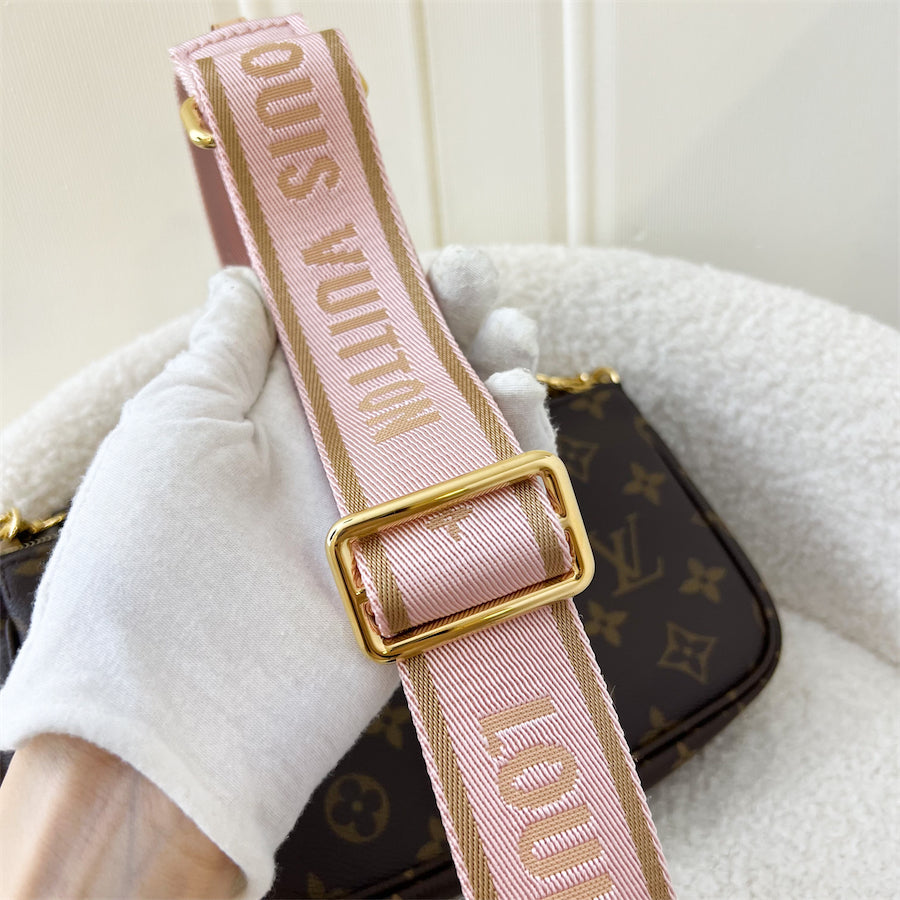 LV Multi Pochette Accessoires MPA in Monogram Canvas, Pink Strap and GHW