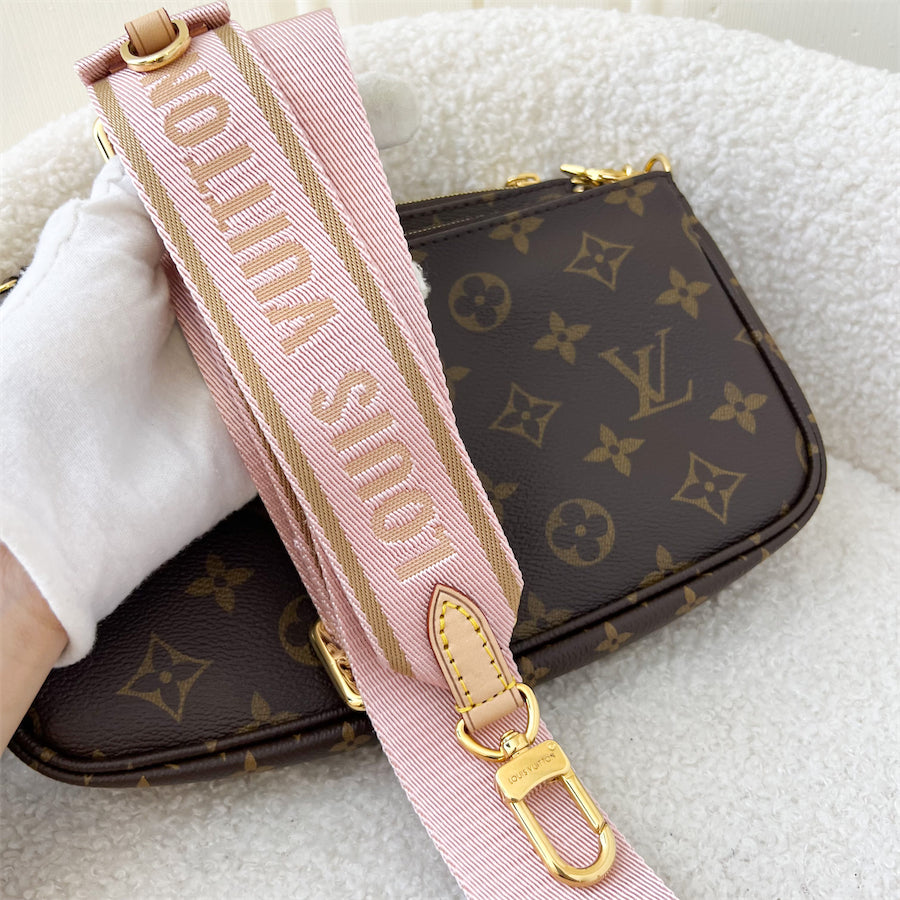 LV Multi Pochette Accessoires MPA in Monogram Canvas, Pink Strap and GHW