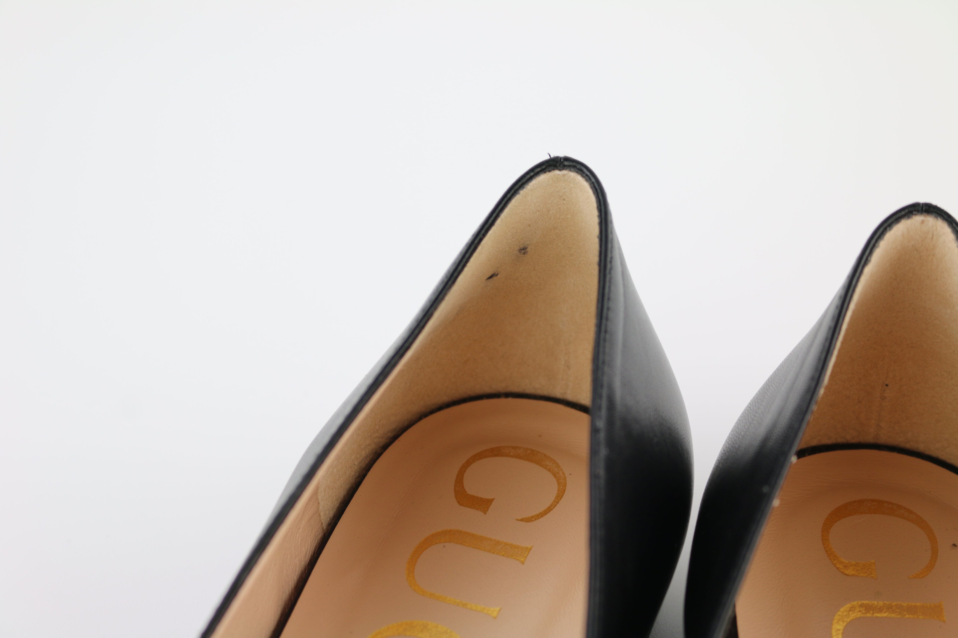 Black Malaga Kid Pointed Toe Flats 39.5