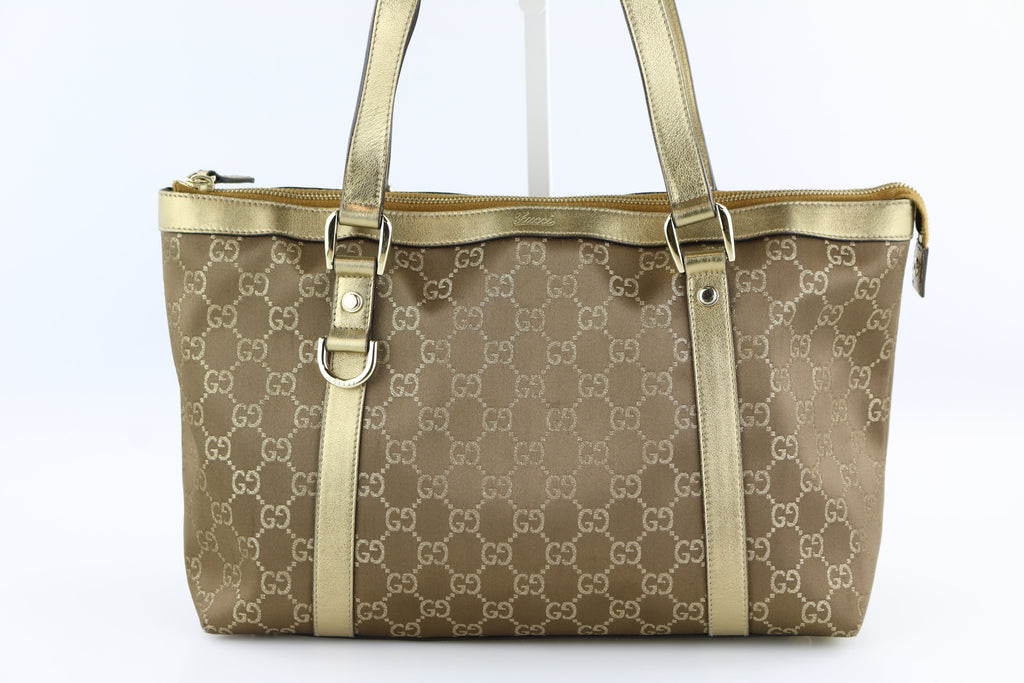 Gold Metallic GG Medium Abbey Tote