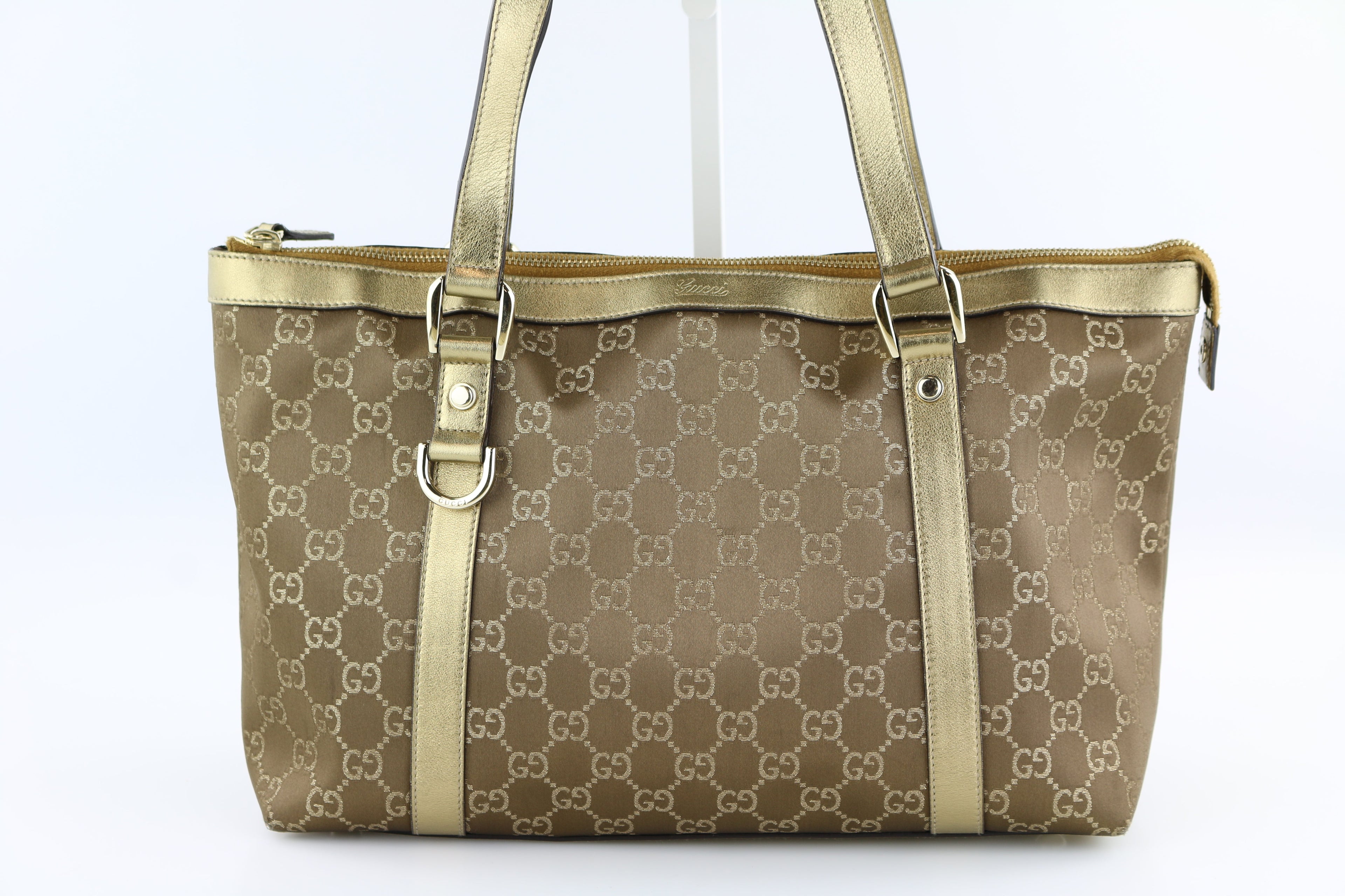 Gold Metallic GG Medium Abbey Tote
