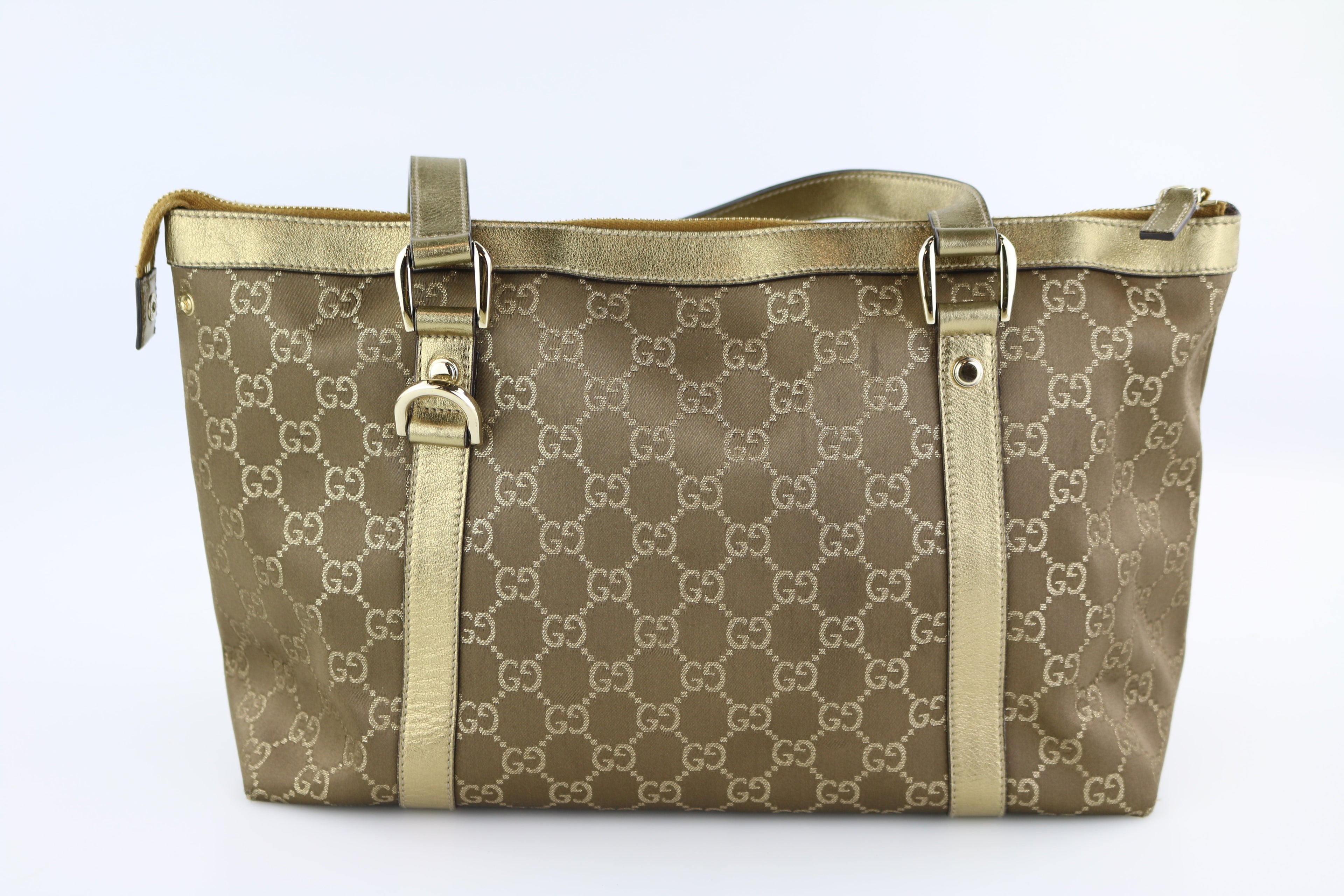 Gold Metallic GG Medium Abbey Tote