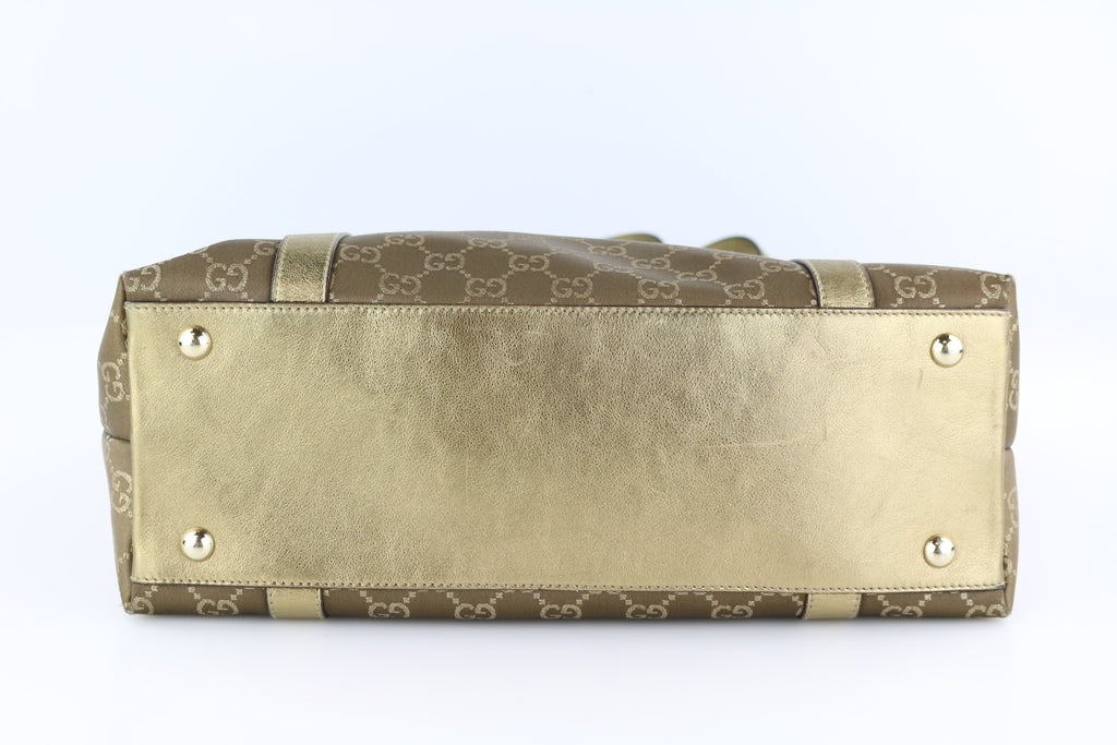 Gold Metallic GG Medium Abbey Tote