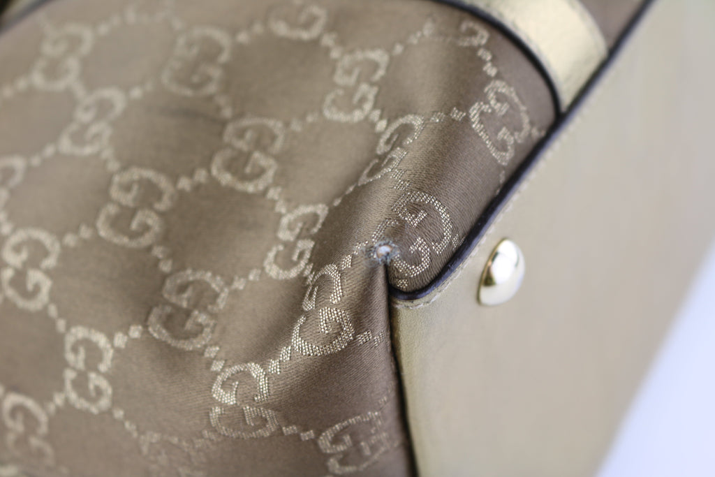Gold Metallic GG Medium Abbey Tote