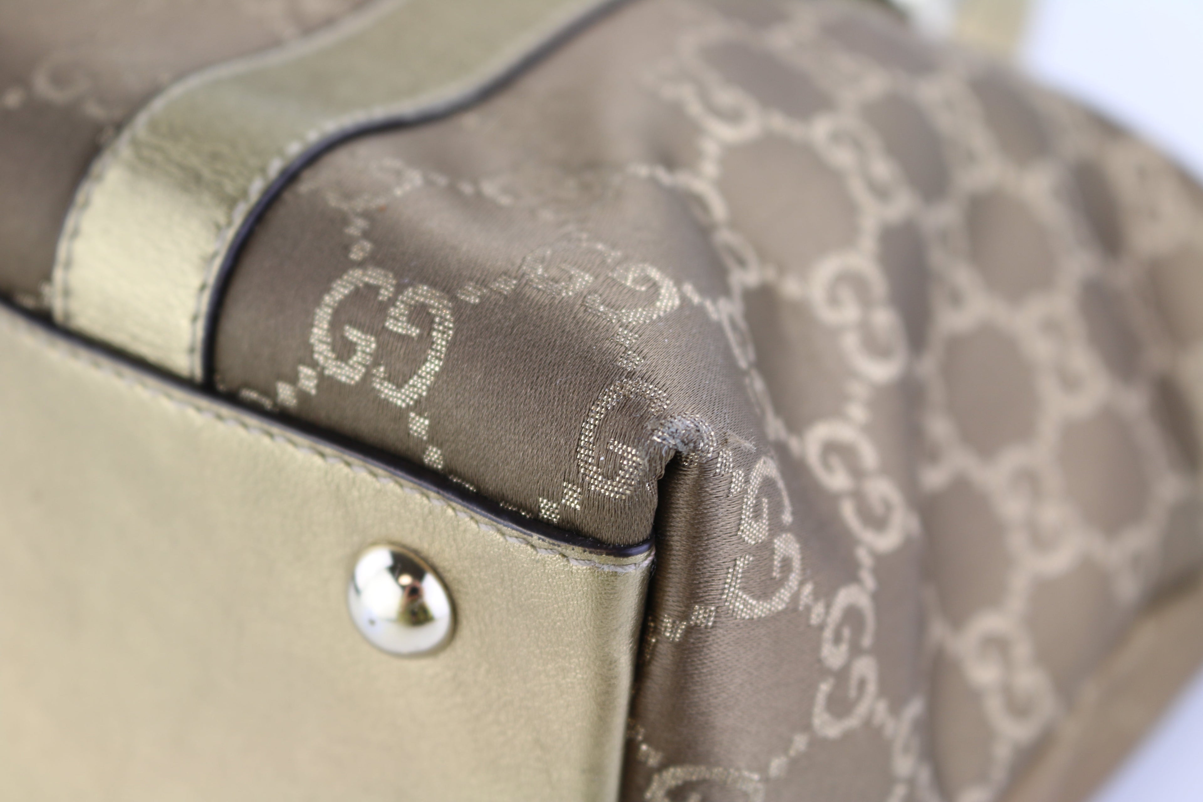 Gold Metallic GG Medium Abbey Tote