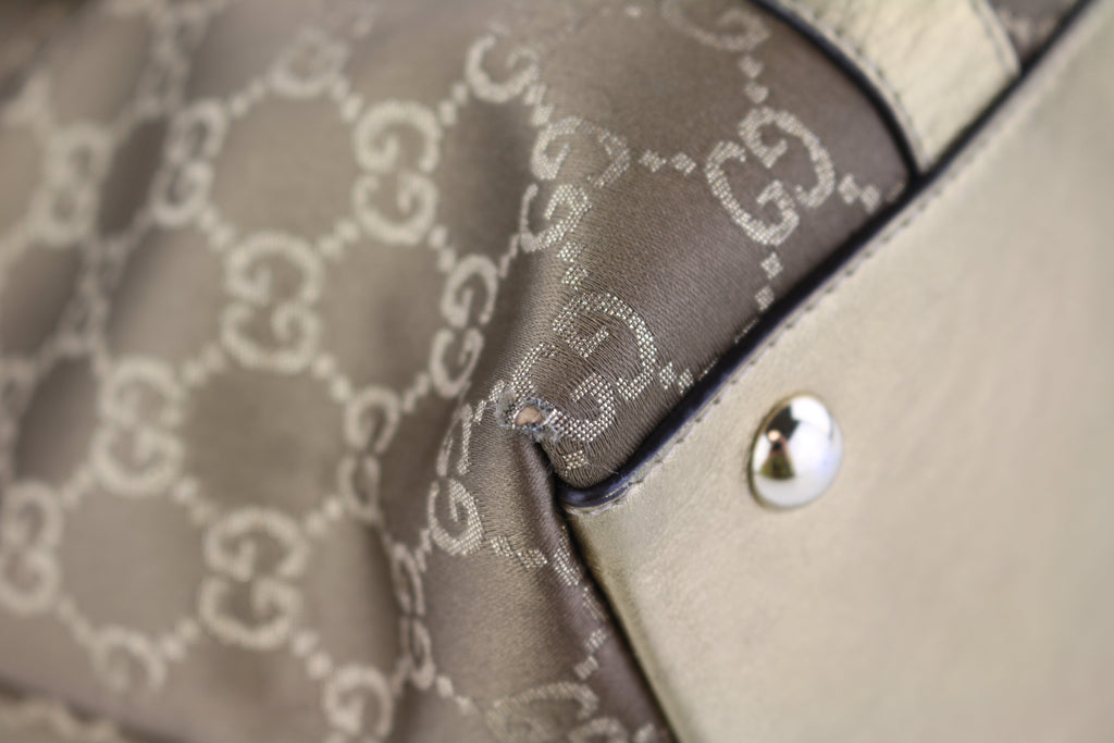 Gold Metallic GG Medium Abbey Tote
