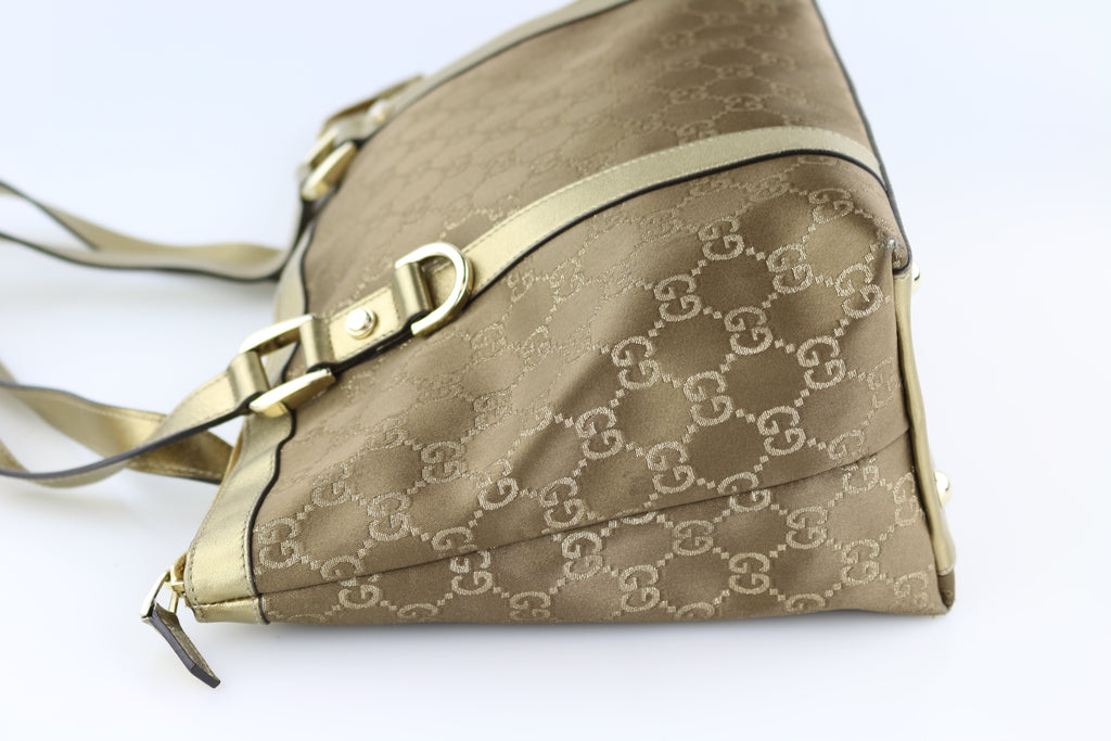 Gold Metallic GG Medium Abbey Tote