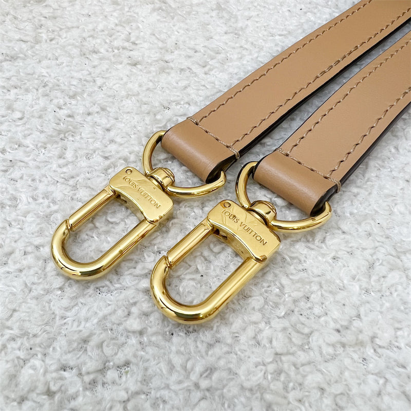 LV Giant Broderies Pochette Metis in Arizona Beige / Crème Beige Monogram Empreinte Leather and GHW