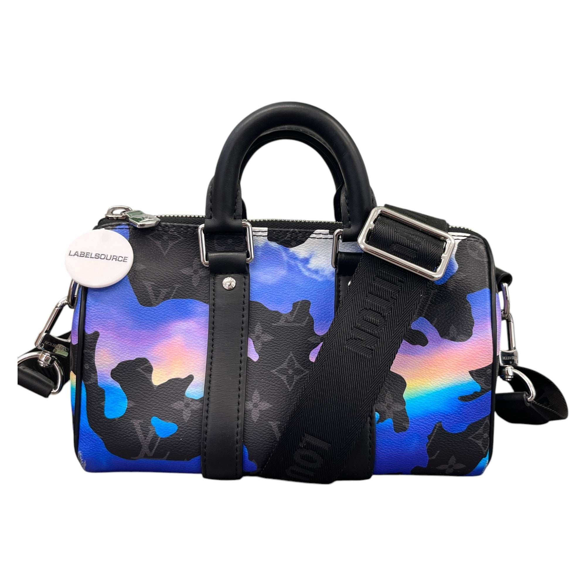 Men's Keepall Bandouliere 25 Monogram Eclipse Sunset Bag Black