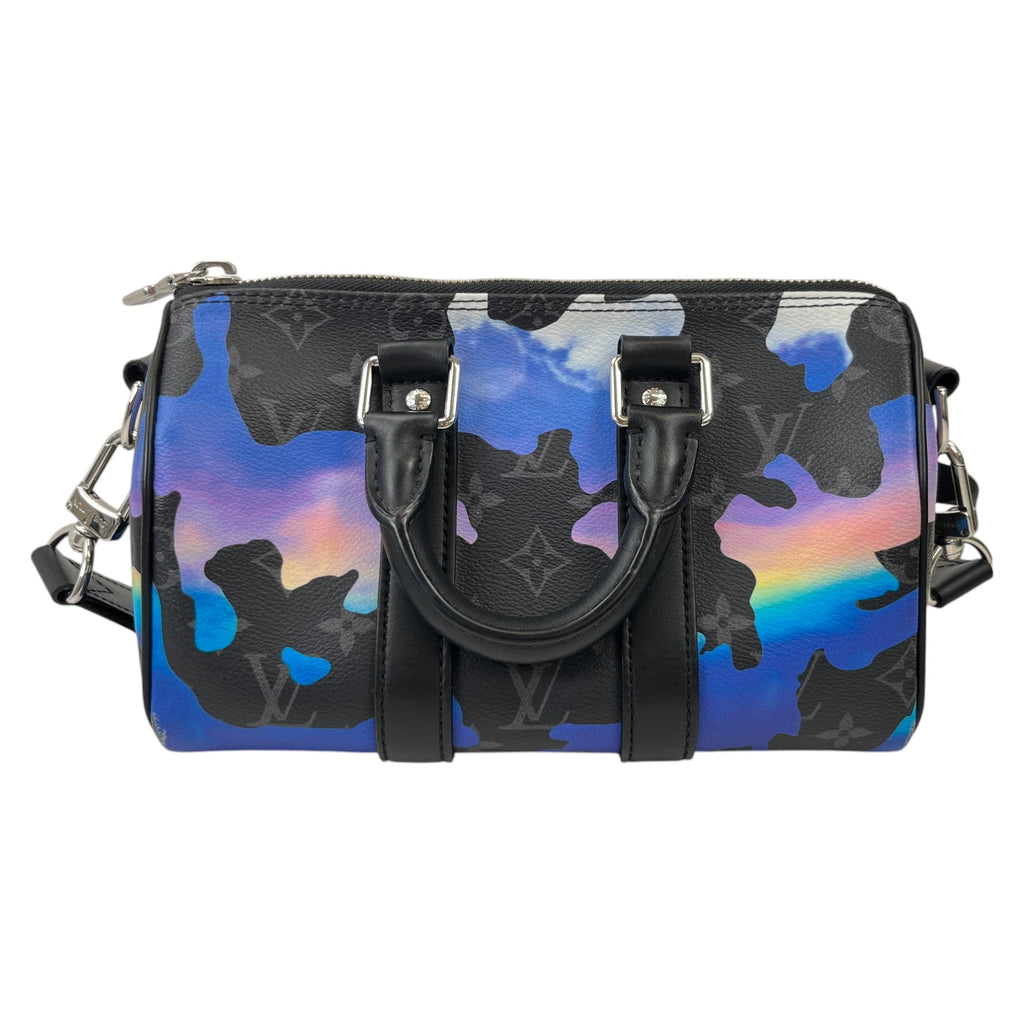 Men's Keepall Bandouliere 25 Monogram Eclipse Sunset Bag Black