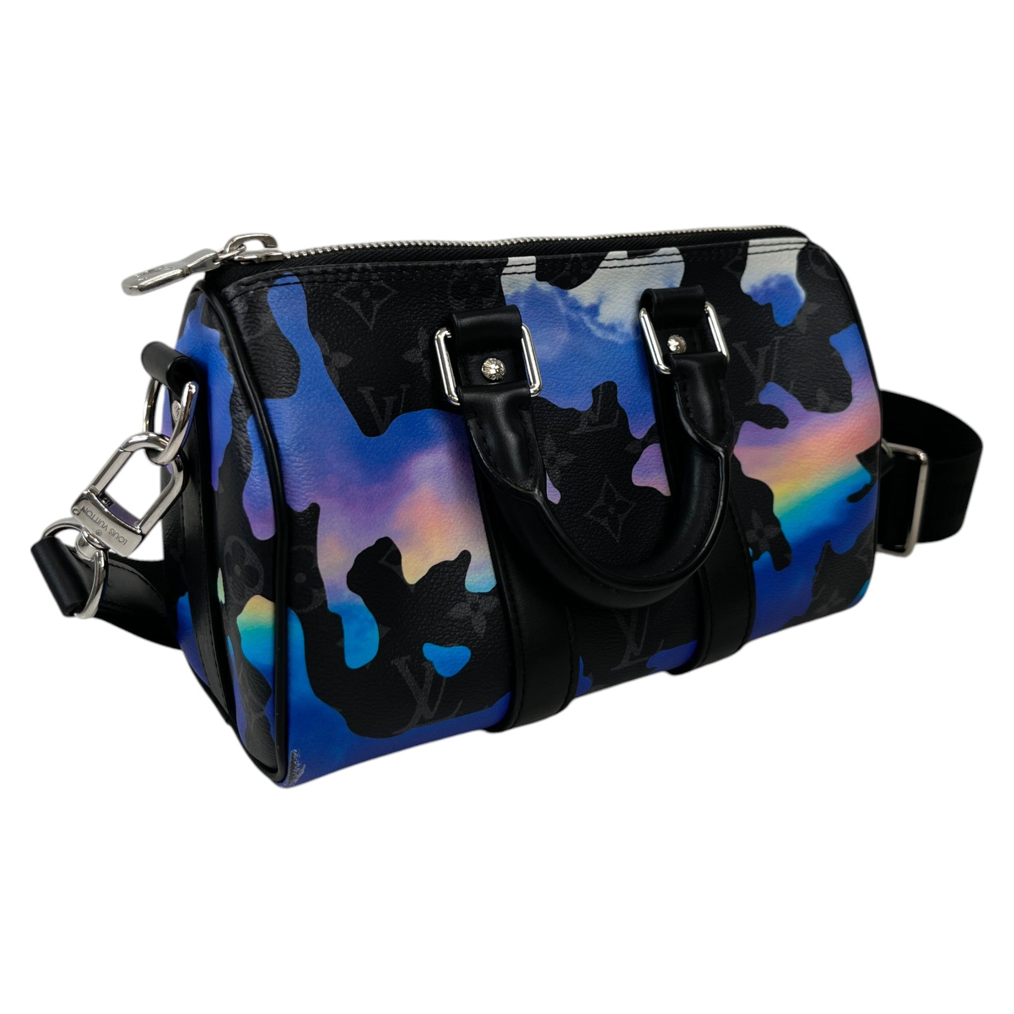 Men's Keepall Bandouliere 25 Monogram Eclipse Sunset Bag Black