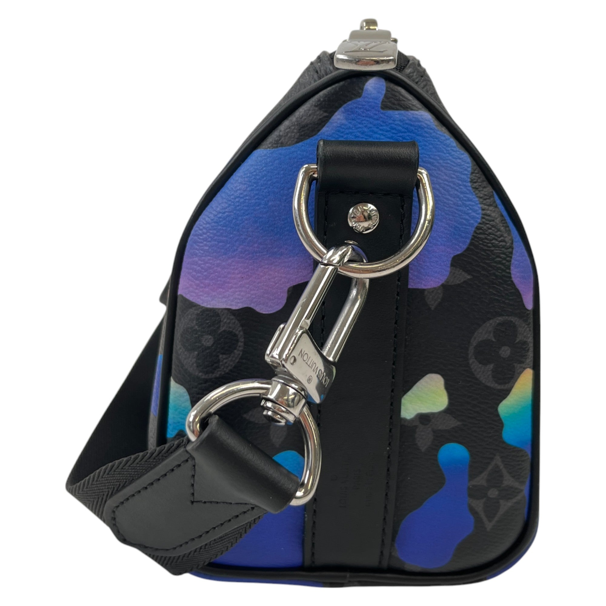 Men's Keepall Bandouliere 25 Monogram Eclipse Sunset Bag Black