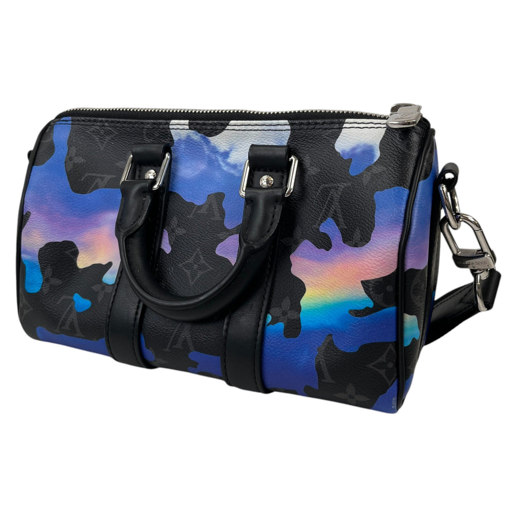 Men's Keepall Bandouliere 25 Monogram Eclipse Sunset Bag Black