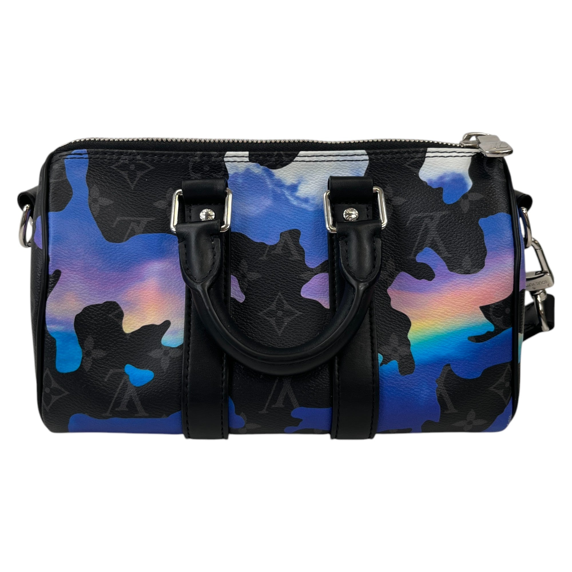 Men's Keepall Bandouliere 25 Monogram Eclipse Sunset Bag Black