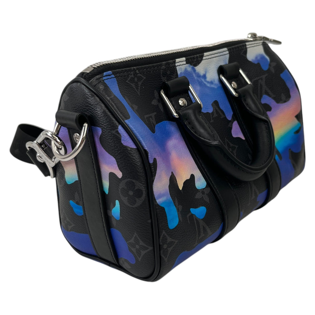 Men's Keepall Bandouliere 25 Monogram Eclipse Sunset Bag Black