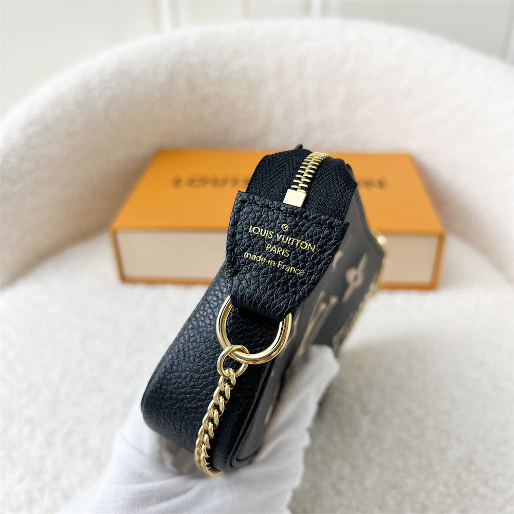 LV Mini Pochette Accessoires in Bicolour Monogram Empreinte Leather GHW