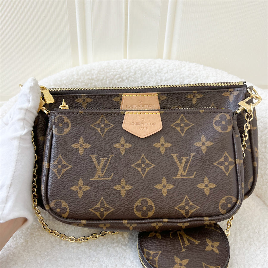 LV Multi Pochette Accessoires MPA in Monogram Canvas, Pink Strap and GHW