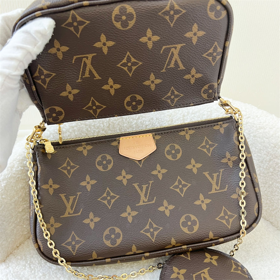 LV Multi Pochette Accessoires MPA in Monogram Canvas, Pink Strap and GHW