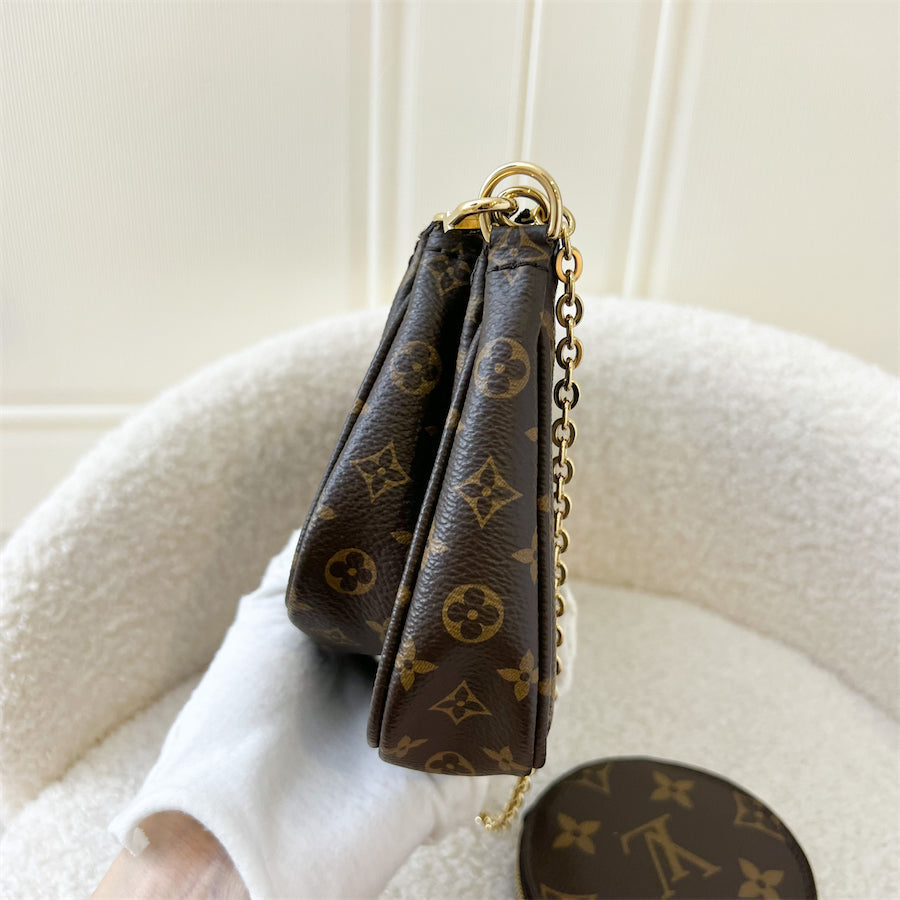 LV Multi Pochette Accessoires MPA in Monogram Canvas, Pink Strap and GHW