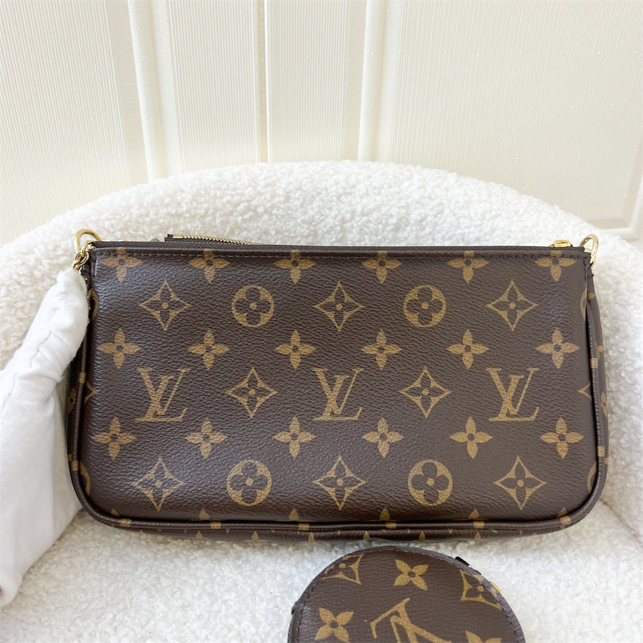 LV Multi Pochette Accessoires MPA in Monogram Canvas, Pink Strap and GHW