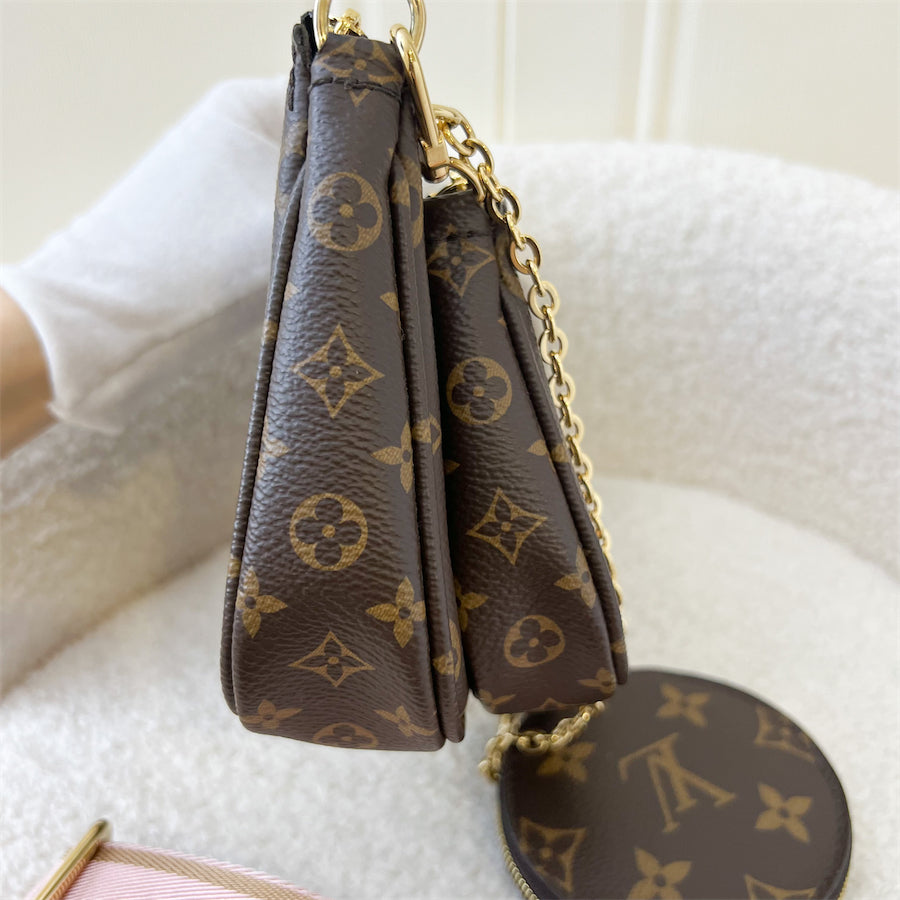 LV Multi Pochette Accessoires MPA in Monogram Canvas, Pink Strap and GHW