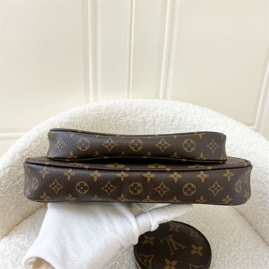 LV Multi Pochette Accessoires MPA in Monogram Canvas, Pink Strap and GHW