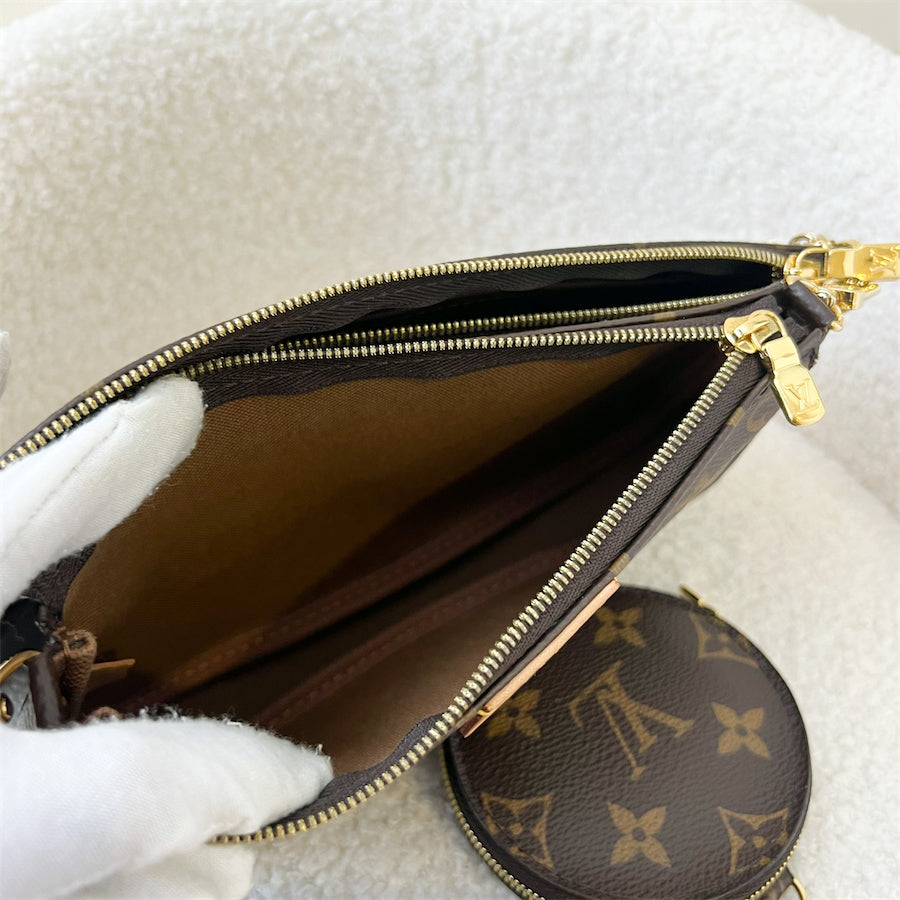 LV Multi Pochette Accessoires MPA in Monogram Canvas, Pink Strap and GHW