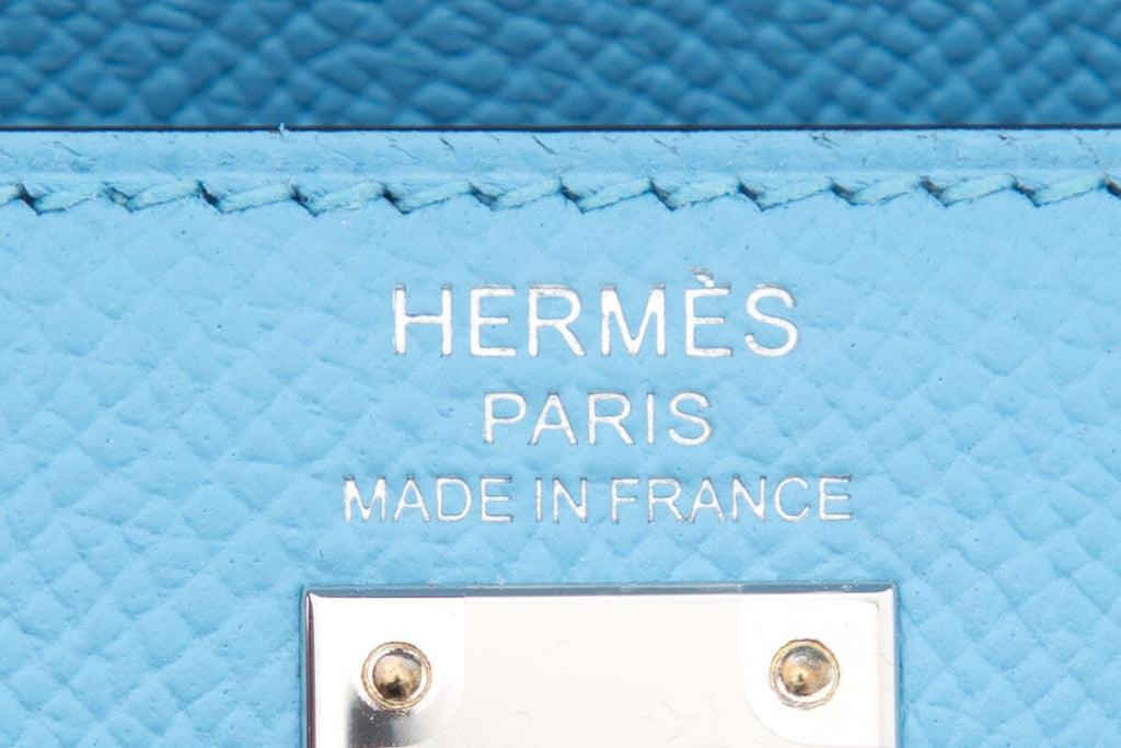 HermÃƒÆ’Ã‚Â¨s 2023 Kelly 25CM Celeste Handbag with Palladium Hardware