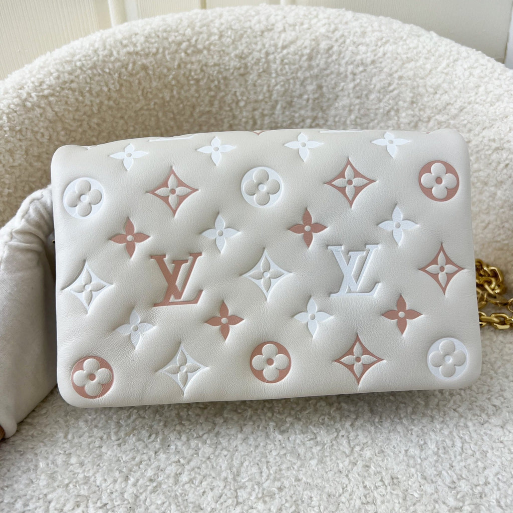 LV Pochette Coussin in Creme Puffy Lambskin and GHW