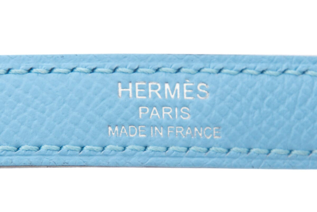 HermÃƒÆ’Ã‚Â¨s 2023 Kelly 25CM Celeste Handbag with Palladium Hardware