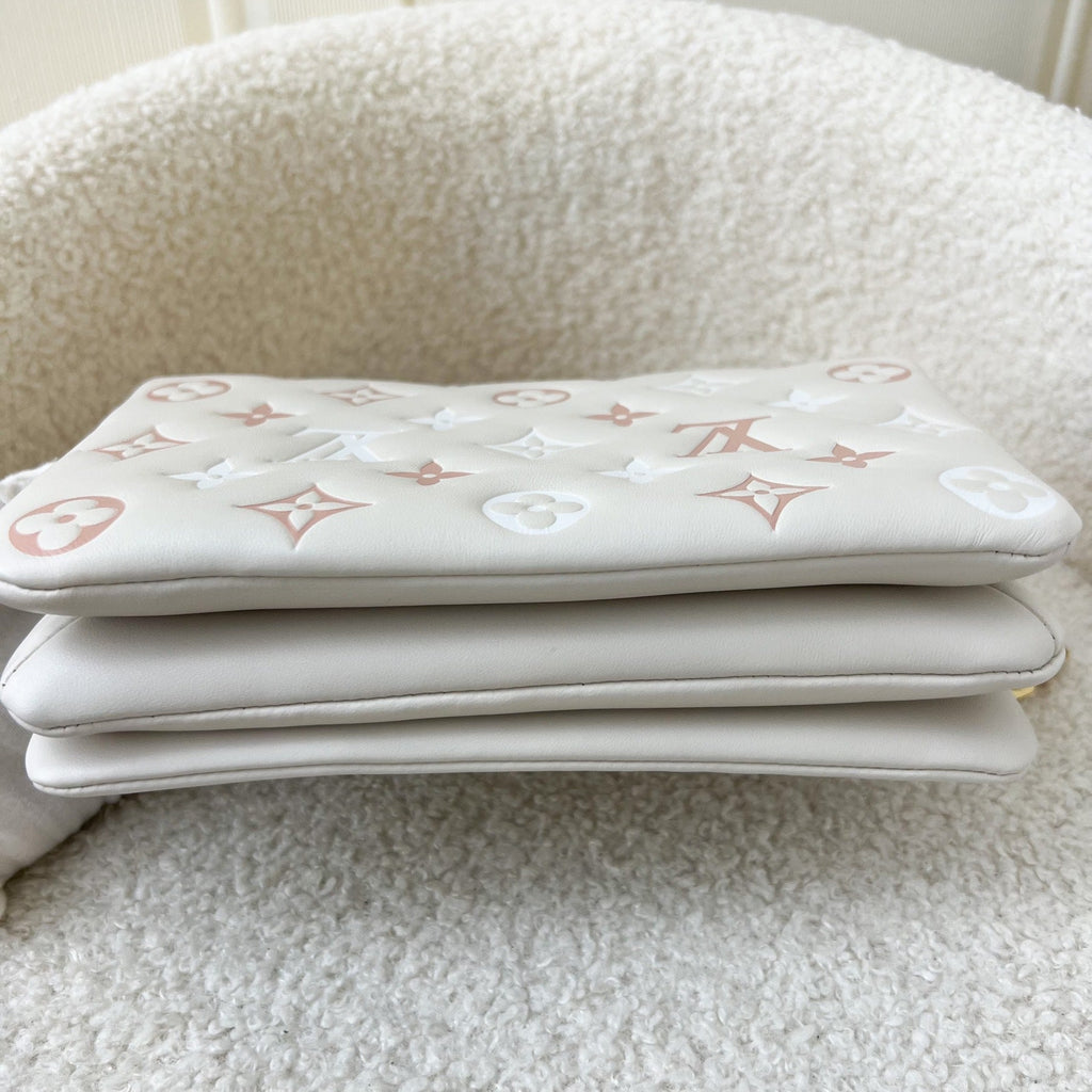 LV Pochette Coussin in Creme Puffy Lambskin and GHW
