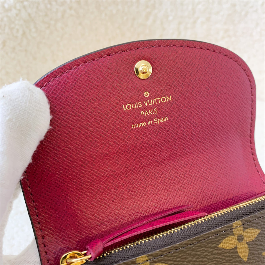 LV Rosalie Coin Purse / Small Wallet in in Monogram Canvas Fuchsia Interior GHW