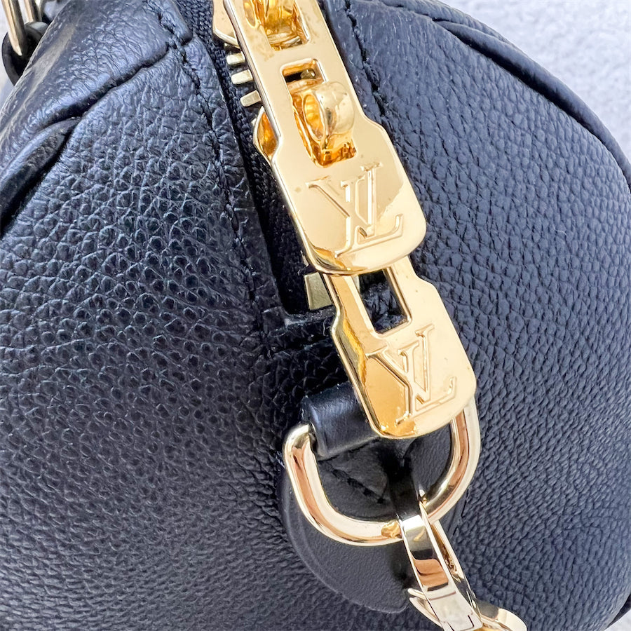 LV Speedy Bandouliere 20 in Black Giant Monogram Empreinte Leather and GHW