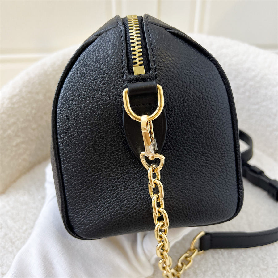 LV Speedy Bandouliere 20 in Black Giant Monogram Empreinte Leather and GHW