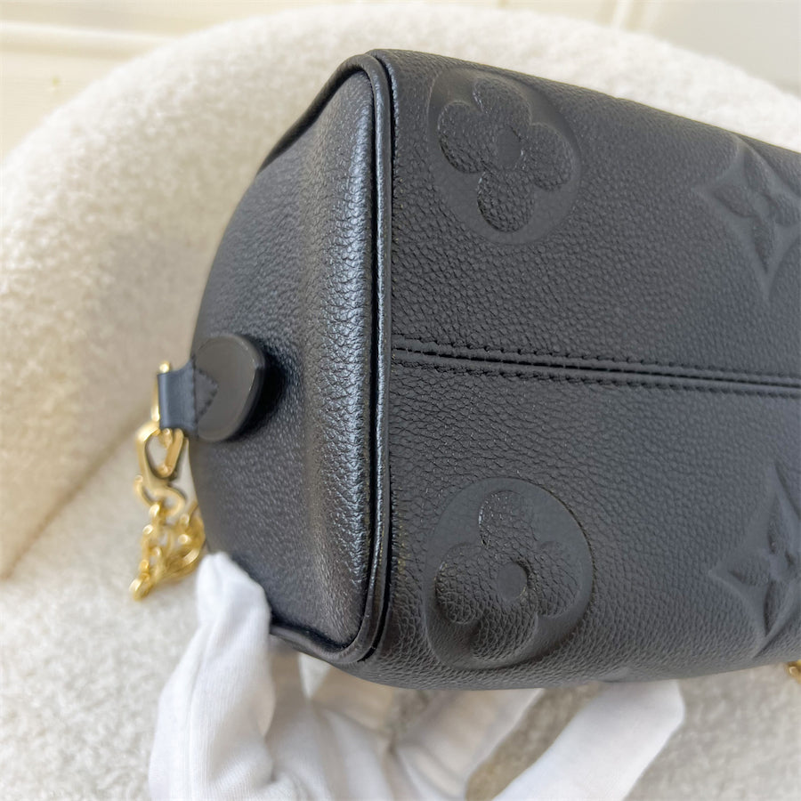LV Speedy Bandouliere 20 in Black Giant Monogram Empreinte Leather and GHW