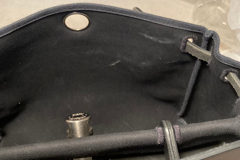 Hermes Black and Beige Canvas Herbag Tote