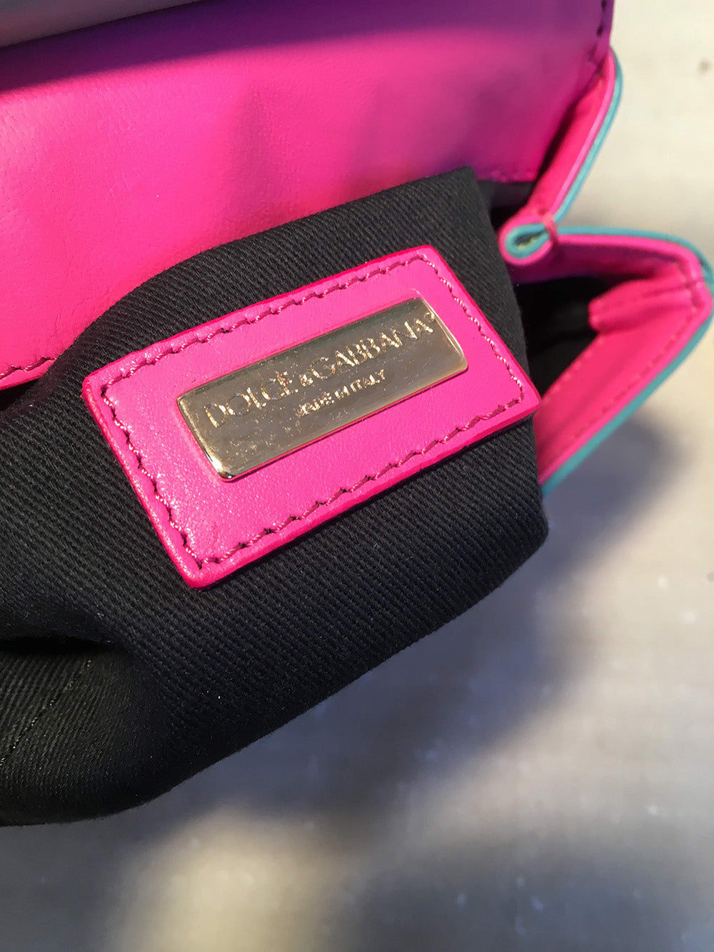Dolce and Gabbana Pink Sequin Zebra Calf Hair Leather Small Miss Sicily Baguette