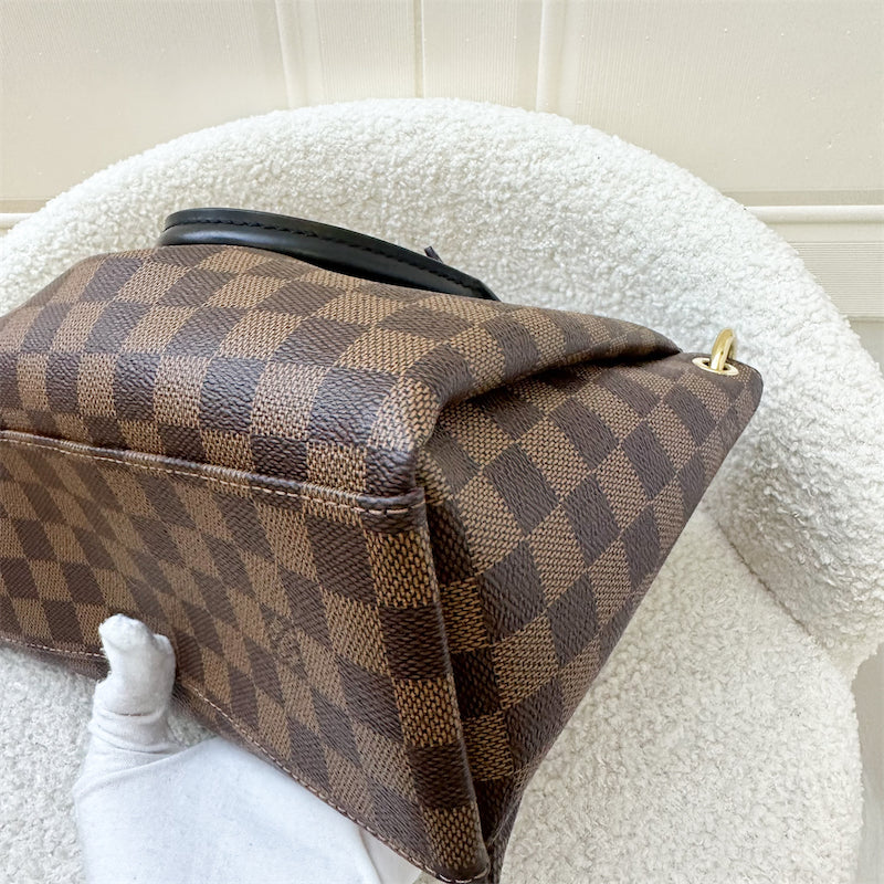 LV Odeon Tote PM Black in Damier Ebene Canvas and GHW