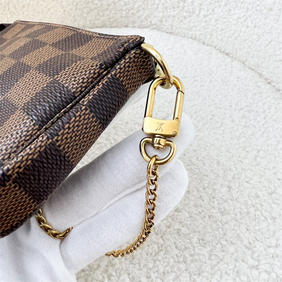 LV Mini Pochette Accessoires in Damier Ebene Canvas GHW