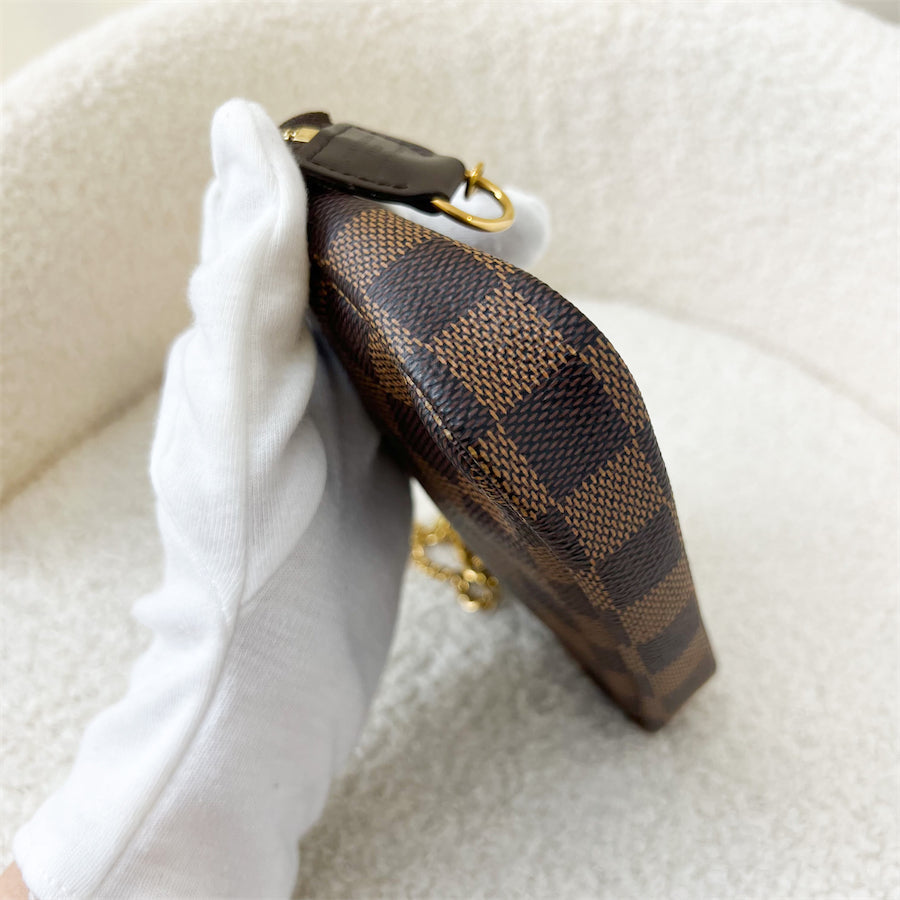 LV Mini Pochette Accessoires in Damier Ebene Canvas GHW