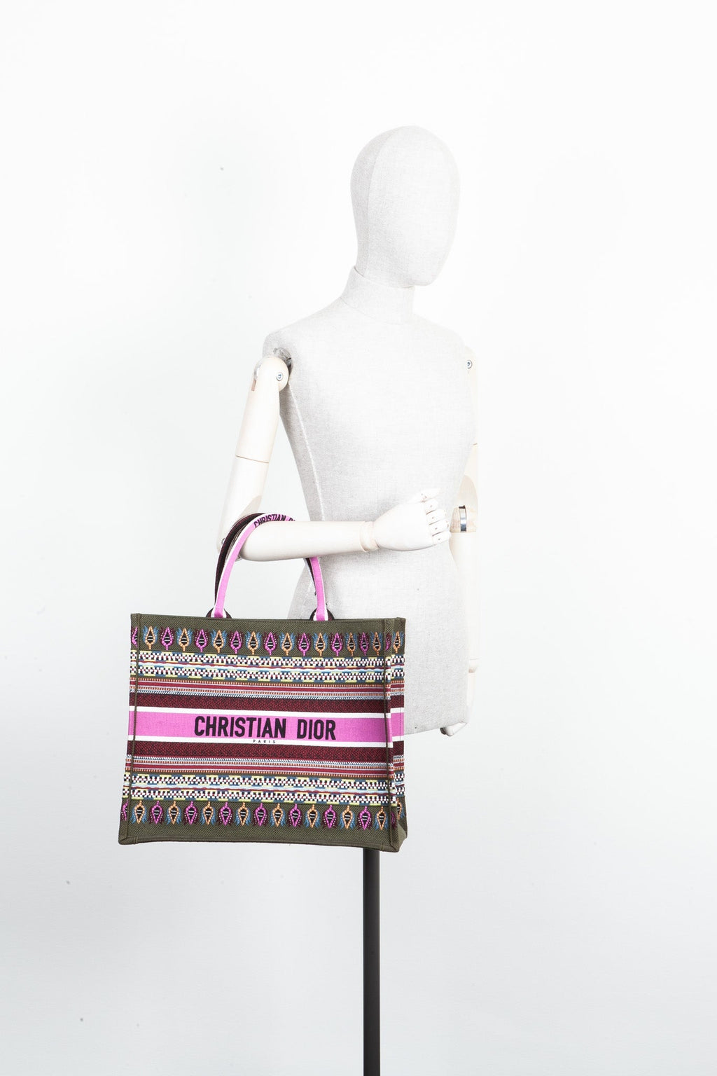 CHRISTIAN DIOR Book Tote Large Green Purple