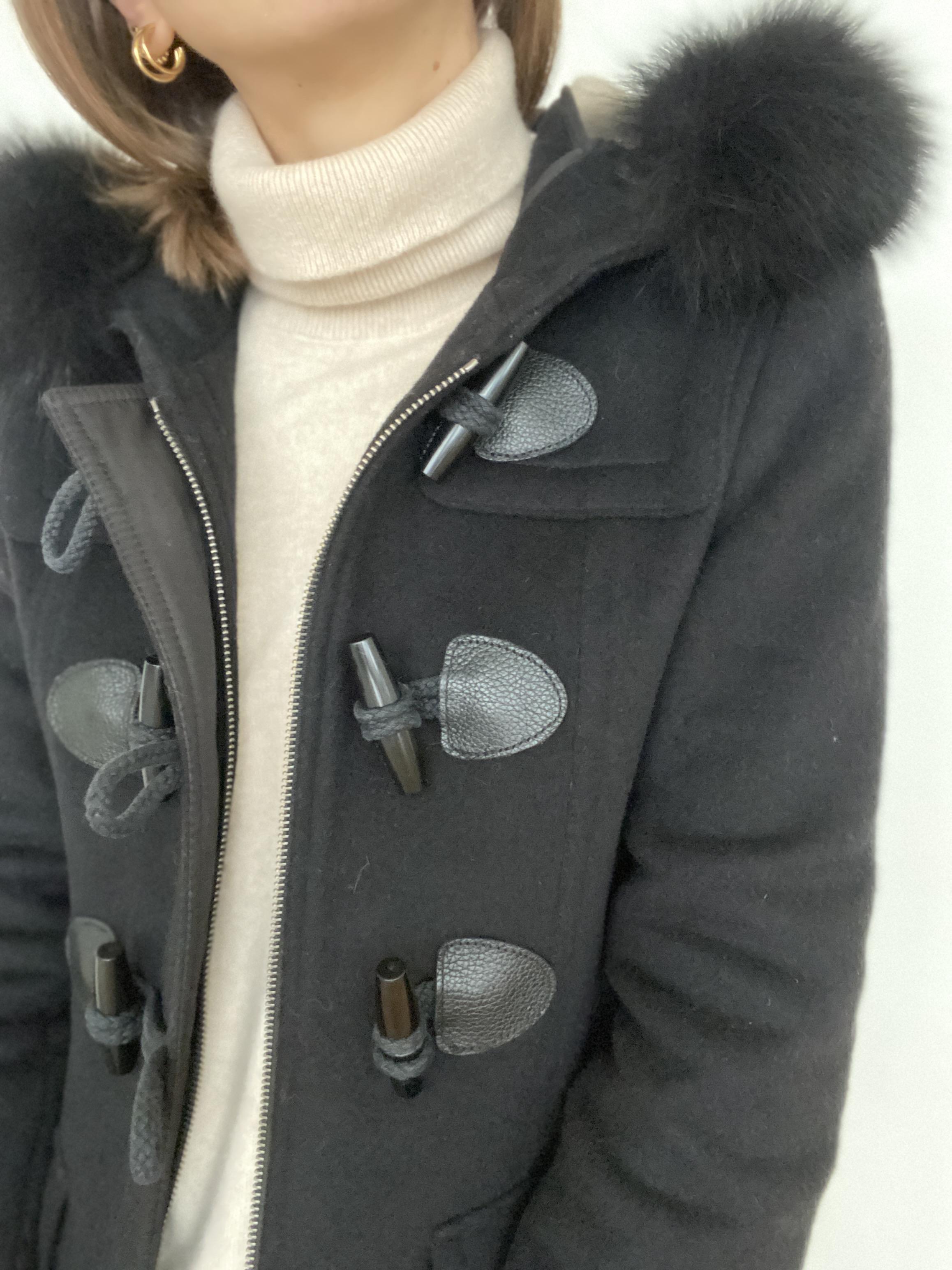 BURBERRY "BLACKWELL" Hooded Duffle Coat With Detachable Trim - Size UK 8 / US 6 / GER 36