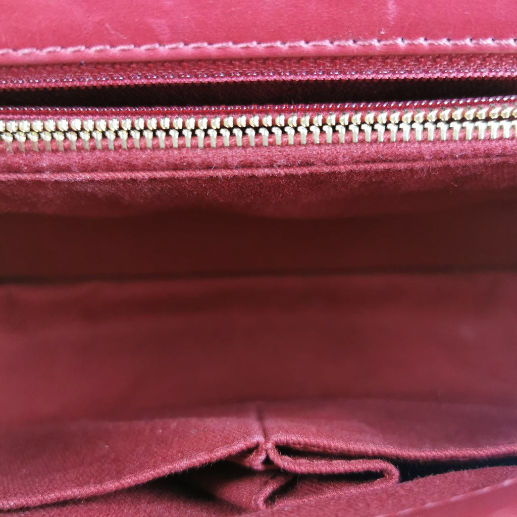 Chanel Coco Handle Flap Bag Chevron Medium Red Lambskin Gold