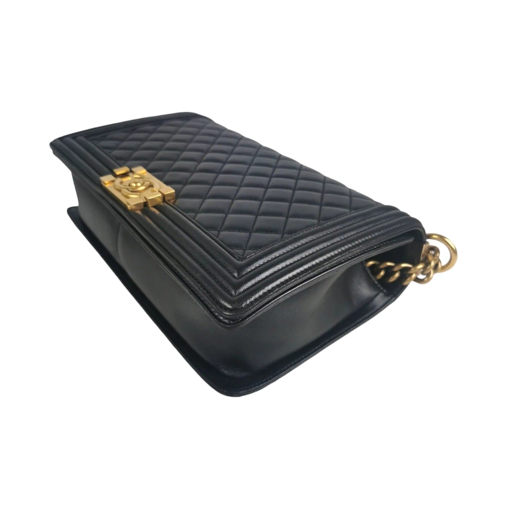 Chanel Boy Large Black Lambskin Gold