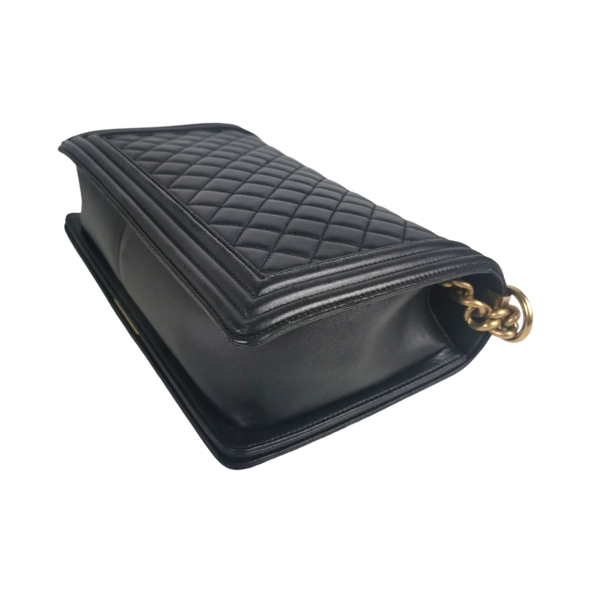 Chanel Boy Large Black Lambskin Gold